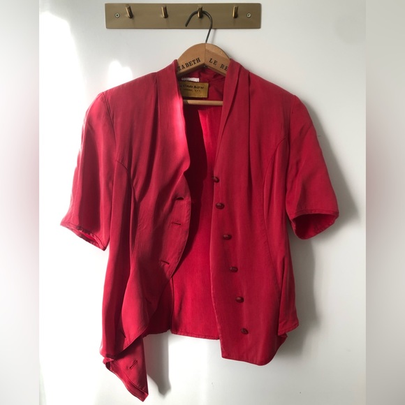 Vintage 100% Silk Blouse by Canadian Designer Jean-Claude Poitras - Picture 2 of 4